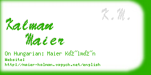 kalman maier business card